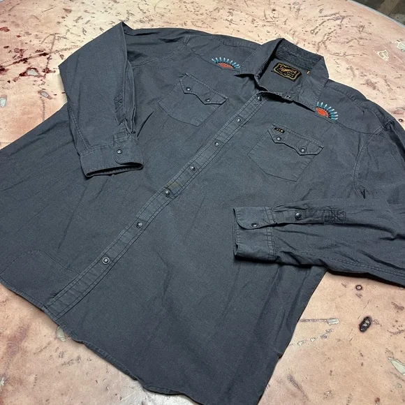 Howler Bros Gaucho Snapshirt 2XL Men’s Western Pearl Snap Patterned Sun Beams - Picture 2 of 12